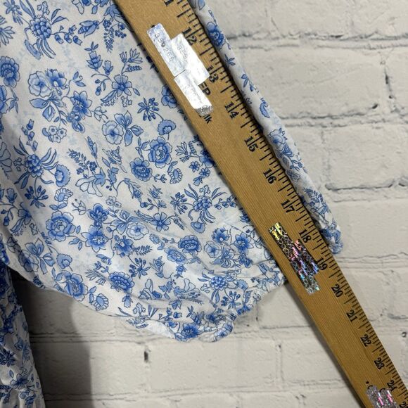 Floral Baby Doll Blouse Women Plus 4X Flowy Balloon Sleeve Cottage Prairie Top - Picture 8 of 10